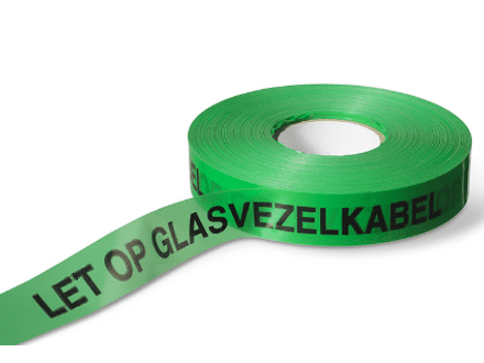 Waarschuwingslint '' let op glasvezelkabel'' groen